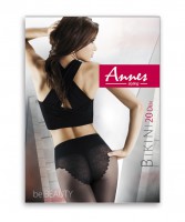 Annes Bikini - 20 den strømpebukser med blondekant detaljer