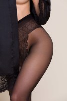 Gabriella - 15 denier sheer tights with elegant, high cut lace design panty Gabriella - 15 denier sheer tights with elegant, high cut lace design panty