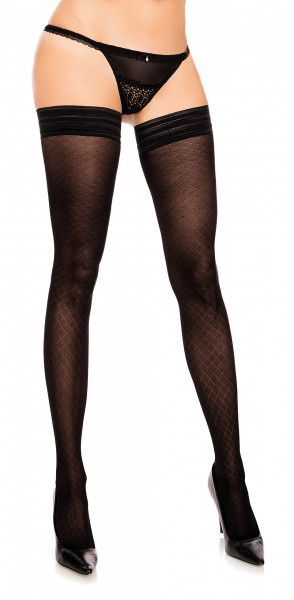 Glamory - Plus size mock fishnet hold ups
