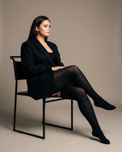 Glamory Ouvert 60 - Ugjennomsiktige plus size strømpebukser med åpen skritt