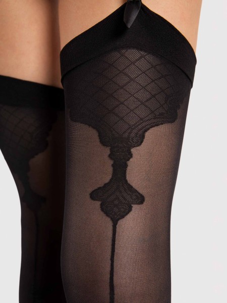 Fiore - 40 denier back seam Strømper med sophisticated mønster