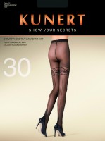 KUNERT Radiance Net -  Trendy mock hold up strømpebukse med back seam KUNERT Radiance Net -  Trendy mock hold up strømpebukse med back seam