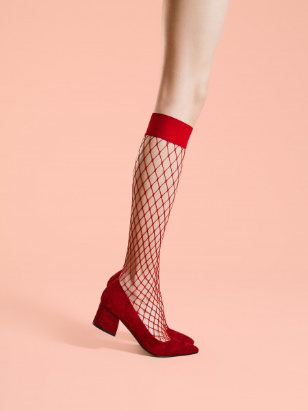 Fiore Cabarette - elegant fishnet kneet strømper