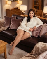 Glamory - Glansende plus size strømpebukser Satin 20 denier
