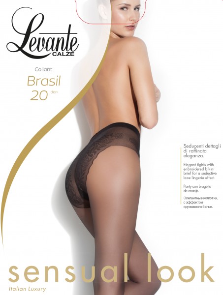 Levante - 20 denier elegant high cut bikini brief top strømpebukse Brasil