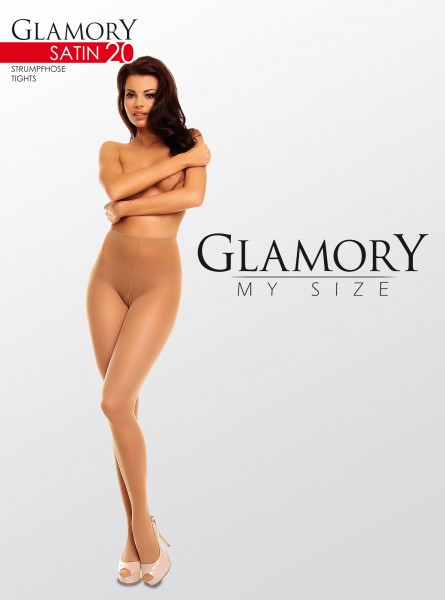 Glamory - Glossy plus size strømpebukse Satin 20 denier