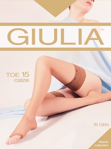 Giulia - åpne tå hold ups med blomstermønster lace top Toe 15