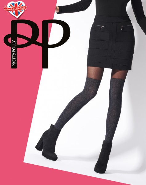 Pretty Polly Marl Secret Socks - Overknee strømper socks and strømpebukse all-in-one